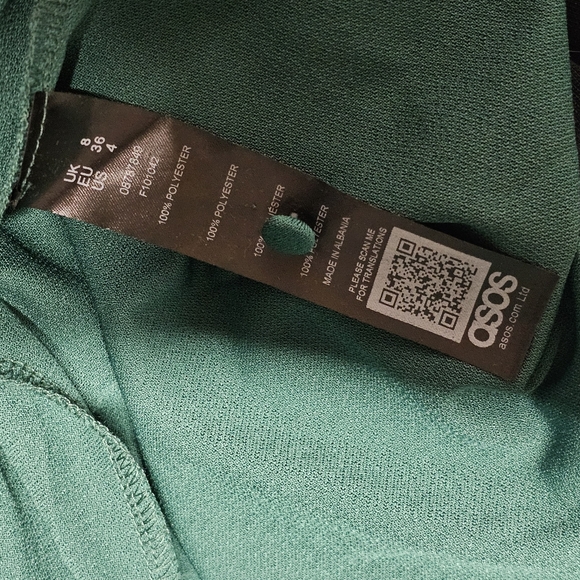 NEW ASOS Floor Length Halter Style Emerald Green Maxi Dress size 4 Tall - Picture 9 of 9